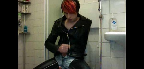  Boy - leather jerk-off